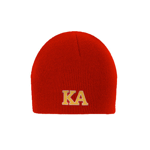  Red Knit Beanie - Two Color KA