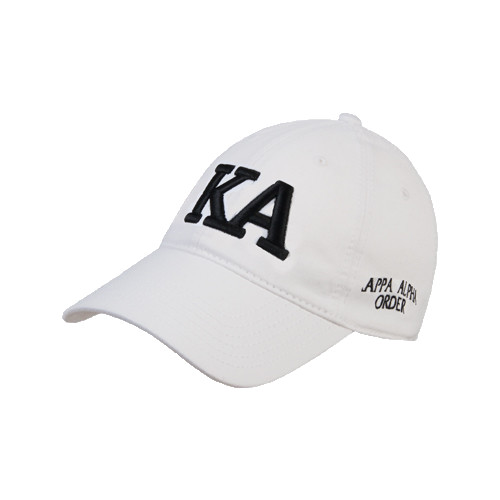 White Unstructured Adjustable Low Profile Hat - KA