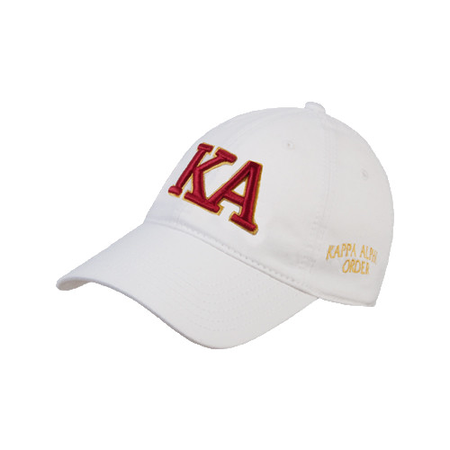  White Unstructured Adjustable Low Profile Hat - Two Color KA