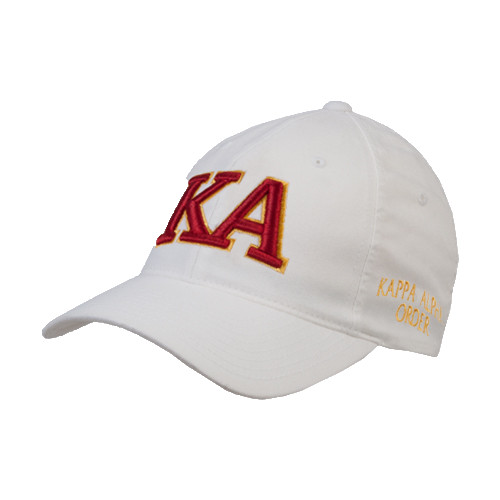 Kappa Alpha White Flexfit Structured Low Profile Hat-Two Color KA
