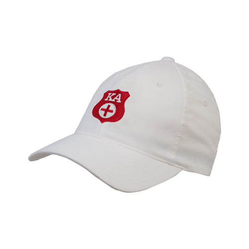 Kappa Alpha White Flexfit Structured Low Profile Hat-KA Shield