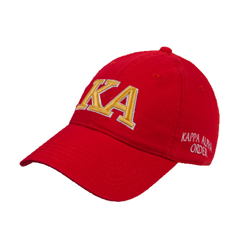  Red Unstructured Adjustable Low Profile Hat - Two Color KA
