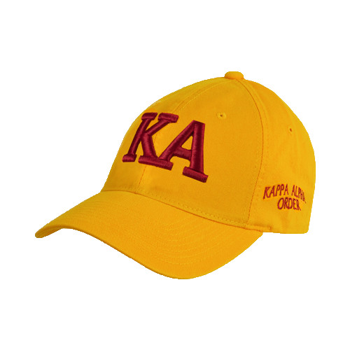 Kappa Alpha Gold Unstructured Adjustable Low Profile Hat-KA