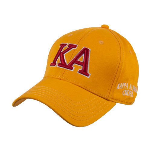 Kappa Alpha Gold Structured Adjustable Pro Style Hat-Two Color KA