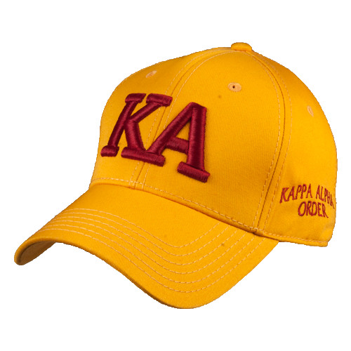 Kappa Alpha Gold Structured Adjustable Pro Style Hat-KA