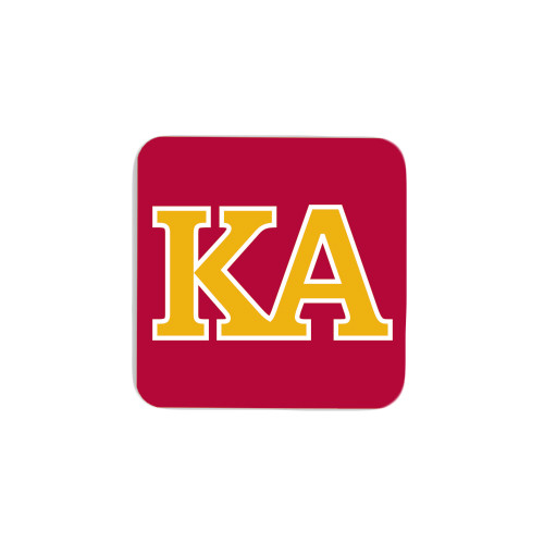 Kappa Alpha Hardboard Coaster w/Cork Backing-Two Color KA