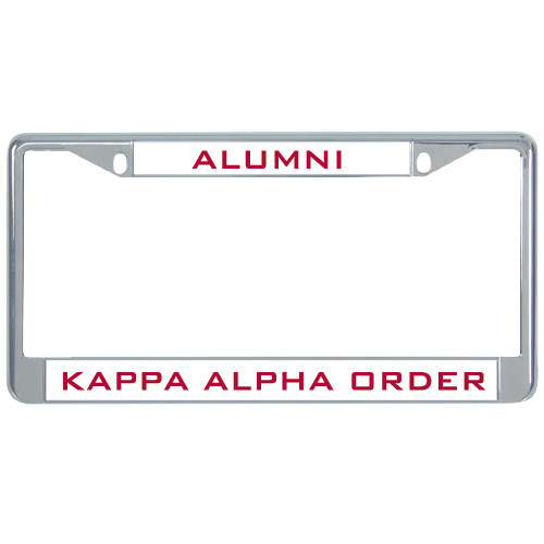  Metal License Plate Frame in Chrome - Alumni