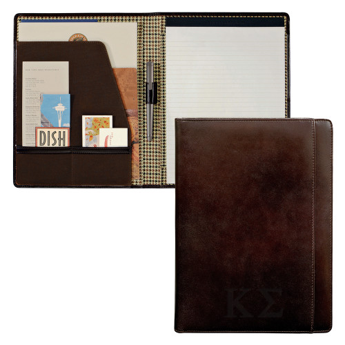 Cutter & Buck American Classic Mahogany Writing Pad-Kappa Sigma - Greek Letters - Debossed
