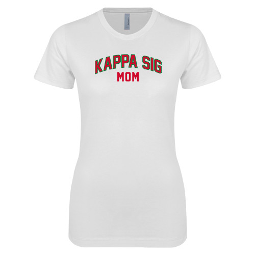 Next Level Womens White Boyfriend Tee-Mom