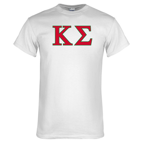 White T Shirt-Kappa Sigma - Greek Letters - 2 Color
