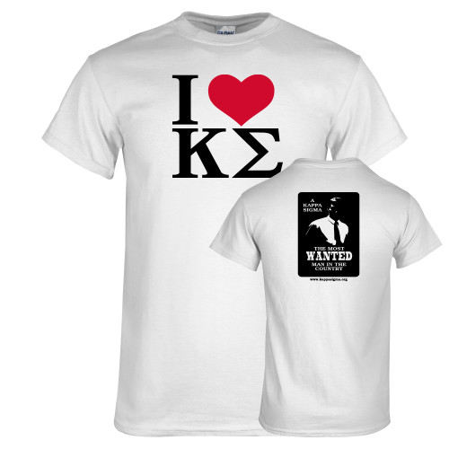 White T Shirt-I Heart Kappa Sigma