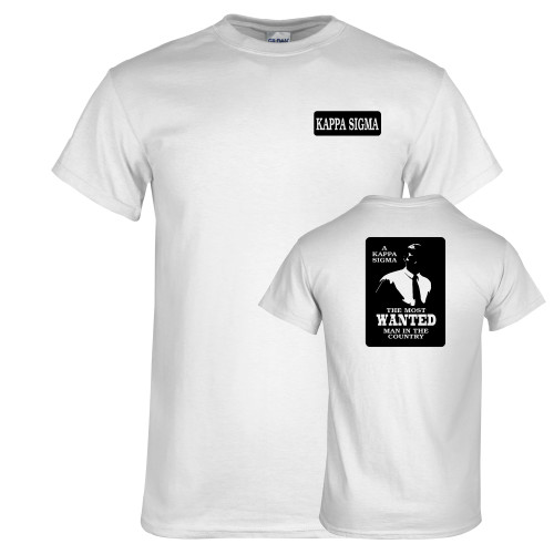 White T Shirt-Kappa Sigma Left Chest