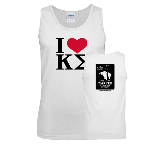 White Tank Top-I Heart Kappa Sigma