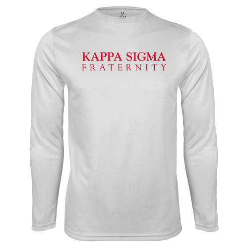 White Performance Long Sleeve Shirt-Kappa Sigma Fraternity