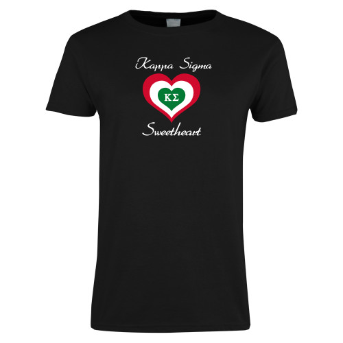 Womens Black Short Sleeve Tee-Kappa Sigma Sweetheart