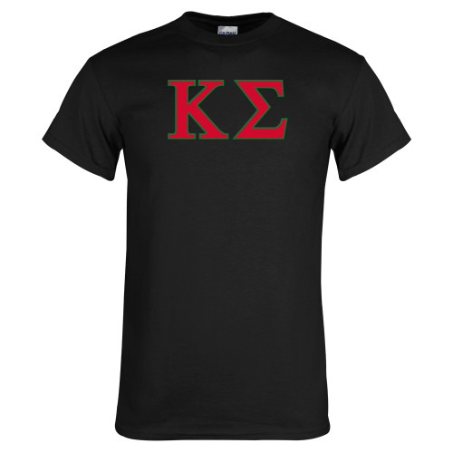 Black T Shirt-Kappa Sigma - Greek Letters - 2 Color