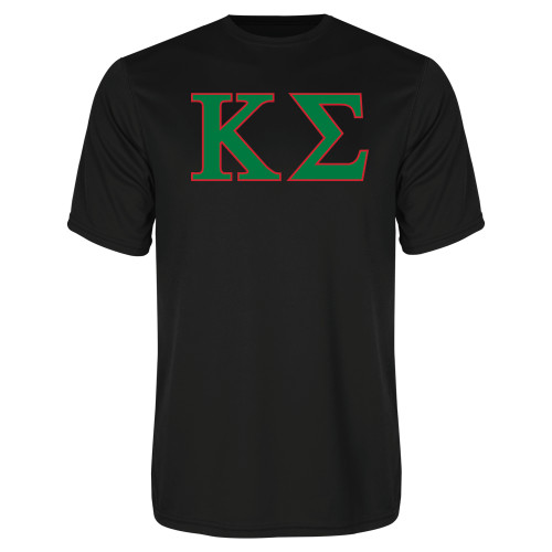 Black Performance Tee-Kappa Sigma - Greek Letters - 2 Color