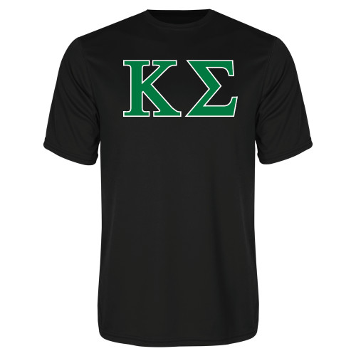 Black Performance Tee-Kappa Sigma - Greek Letters - 2 Color