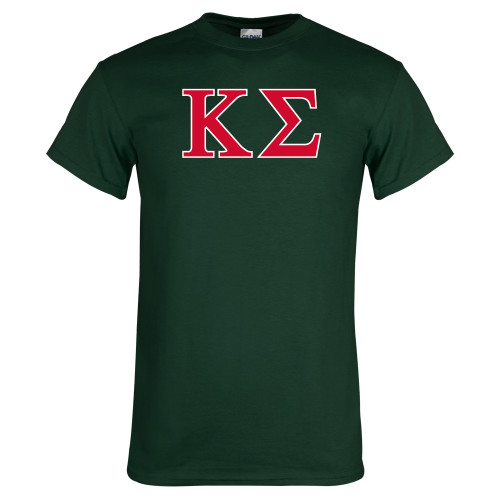 Dark Green T Shirt-Kappa Sigma - Greek Letters - 2 Color