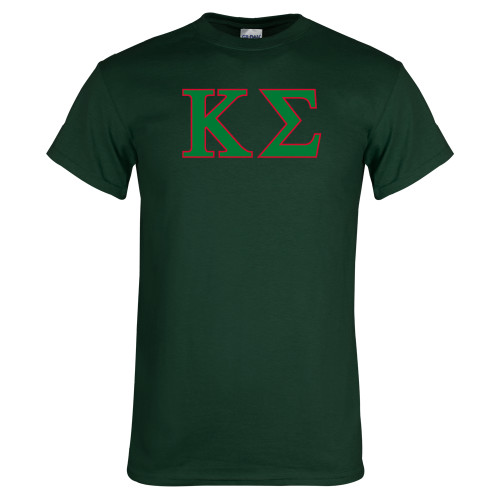 Dark Green T Shirt-Kappa Sigma - Greek Letters - 2 Color