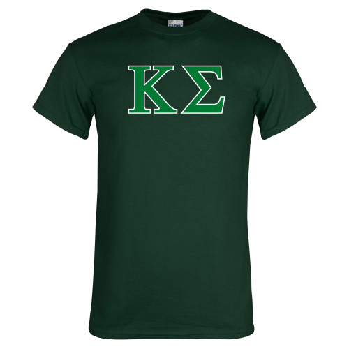 Dark Green T Shirt-Kappa Sigma - Greek Letters - 2 Color