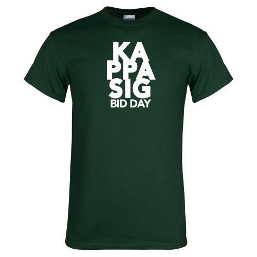 Dark Green T Shirt-Kappa Sig Bid Day Stacked