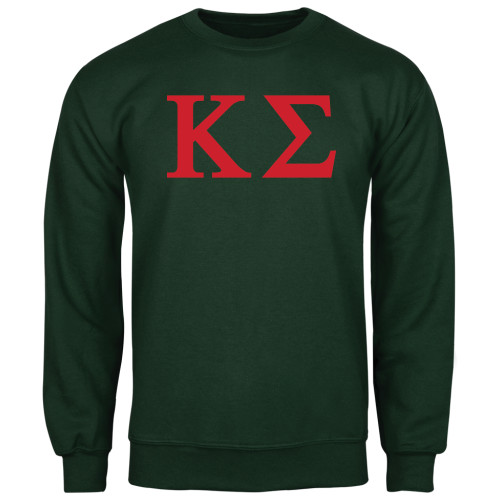 Dark Green Fleece Crew-Kappa Sigma - Greek Letters