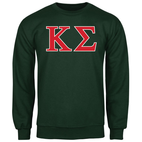 Dark Green Fleece Crew-Kappa Sigma - Greek Letters - 2 Color
