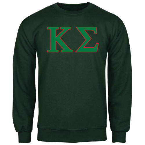 Dark Green Fleece Crew-Kappa Sigma - Greek Letters - 2 Color