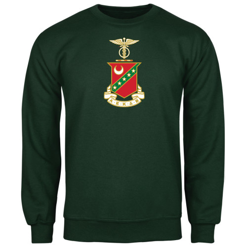 Dark Green Fleece Crew-Crest