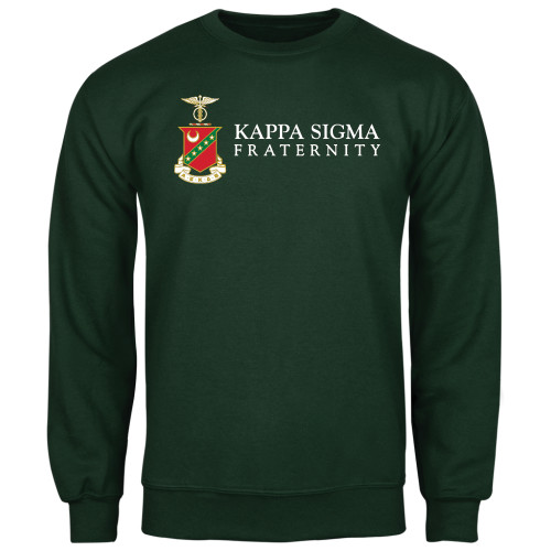 Dark Green Fleece Crew-Kappa Sigma Fraternity w/ Crest