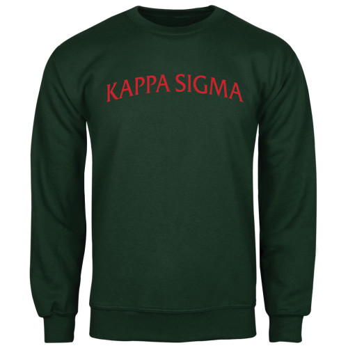 Dark Green Fleece Crew-Arched Kappa Sigma