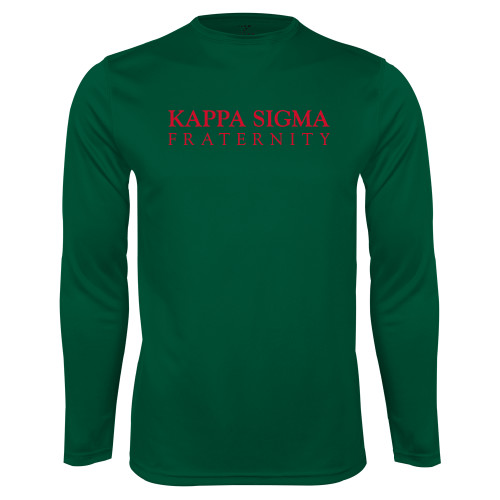 Dark Green Performance Long Sleeve Shirt-Kappa Sigma Fraternity
