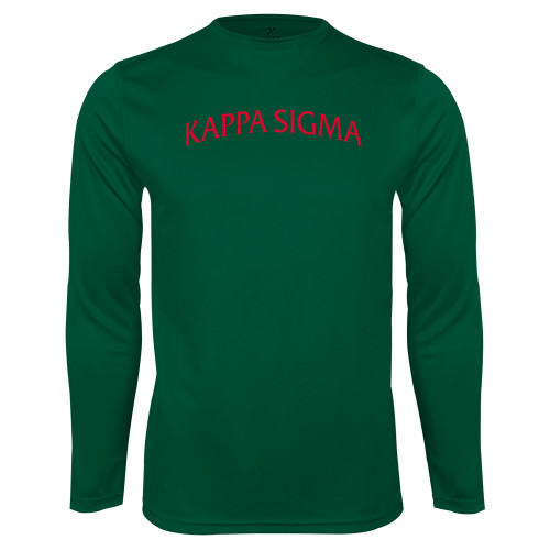 Dark Green Performance Long Sleeve Shirt-Arched Kappa Sigma