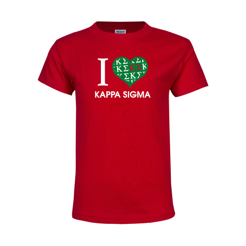 Youth Red T Shirt-I Heart Kappa Sigma