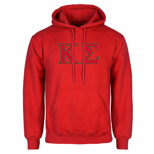 Red Fleece Hoodie-Kappa Sigma - Greek Letters - 2 Color