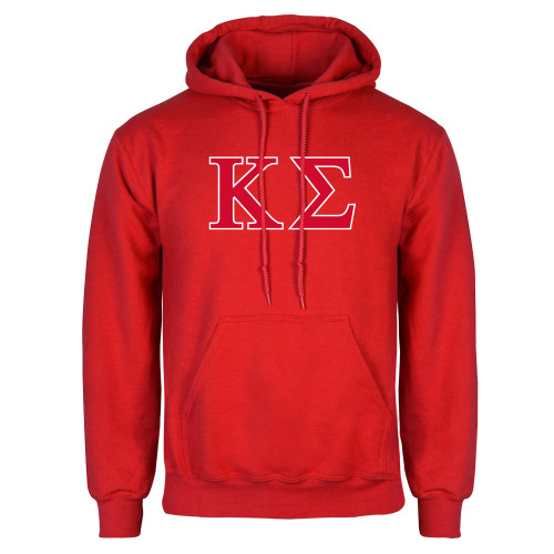 Red Fleece Hoodie-Kappa Sigma - Greek Letters - 2 Color