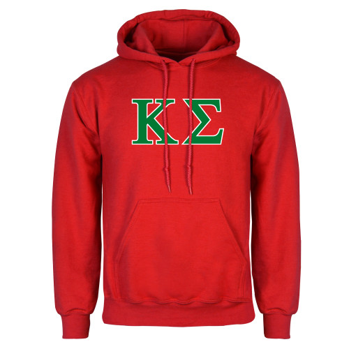 Red Fleece Hoodie-Kappa Sigma - Greek Letters - 2 Color