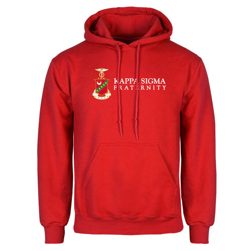 Red Fleece Hoodie-Kappa Sigma Fraternity w/ Crest