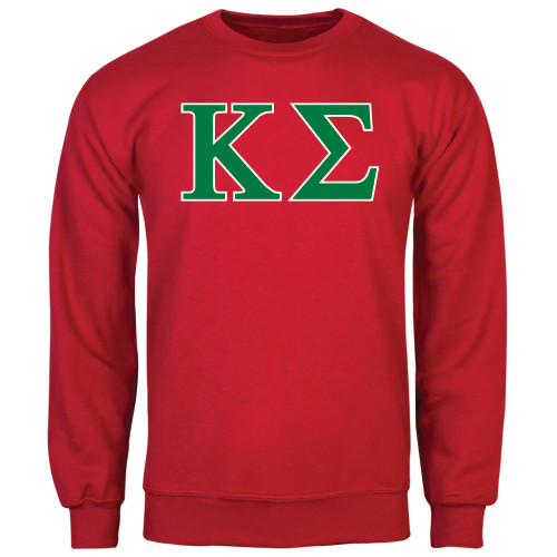 Red Fleece Crew-Kappa Sigma - Greek Letters - 2 Color