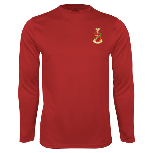 Red Performance Long Sleeve Shirt-Crest