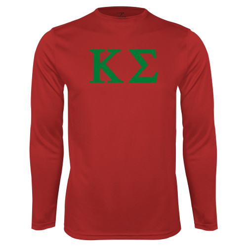 Red Performance Long Sleeve Shirt-Kappa Sigma - Greek Letters