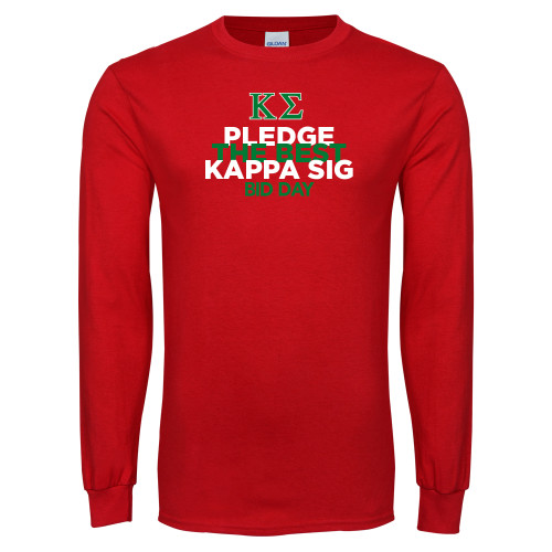 Red Long Sleeve T Shirt-Pledge the Best