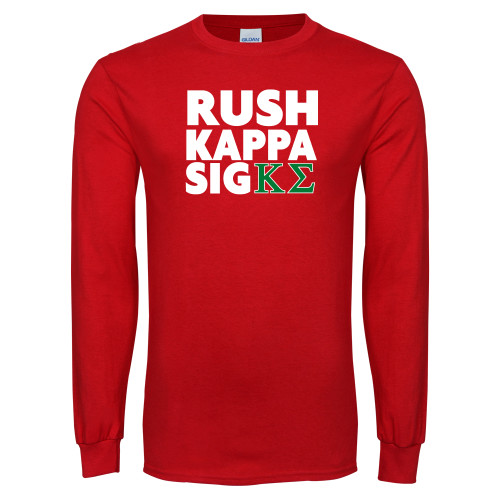 Red Long Sleeve T Shirt-Rush Kappa Sig
