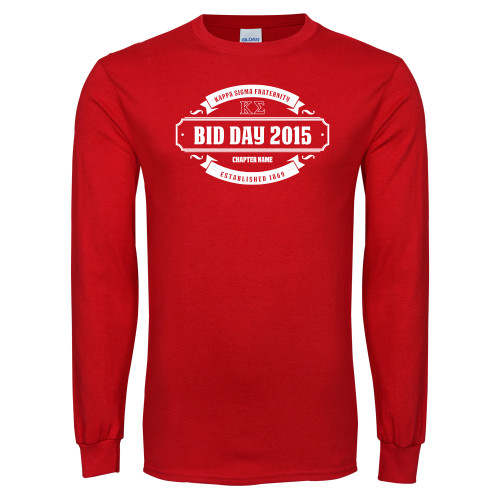 Red Long Sleeve T Shirt-BiD Day -  Chapter Personalized