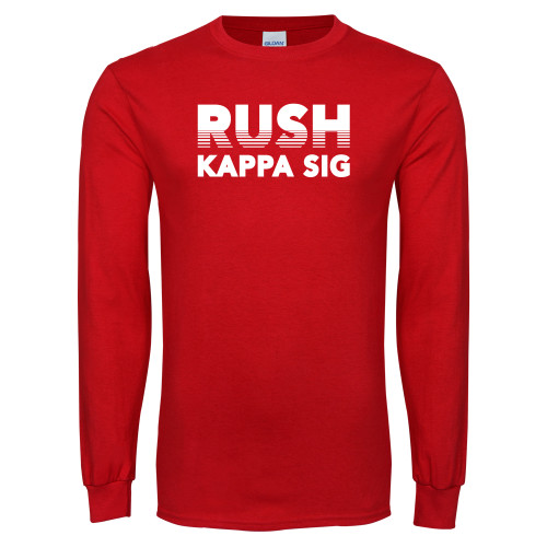 Red Long Sleeve T Shirt-Rush Kappa Sig Retro