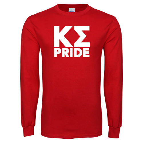 Red Long Sleeve T Shirt-Kappa Sigma Pride