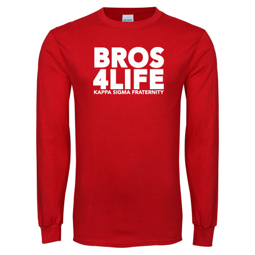 Red Long Sleeve T Shirt-Bros 4 Life