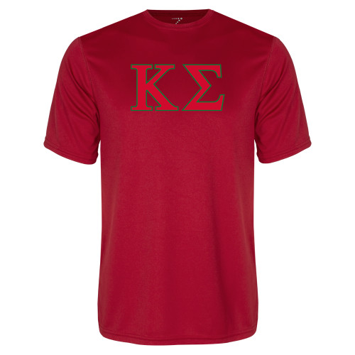 Red Performance Tee-Kappa Sigma - Greek Letters - 2 Color