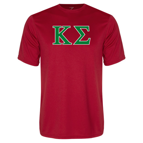 Red Performance Tee-Kappa Sigma - Greek Letters - 2 Color